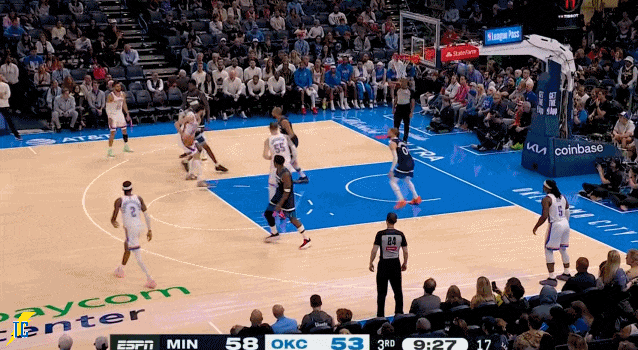 雷霆下半场逆转森林狼 亚历山大砍20+10引领胜利